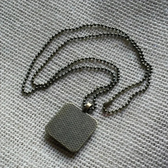 Paris France Eiffel Tower Vintage Photo Square Antiqued Brass Glass 27" Long Nec - Picture 2 of 3